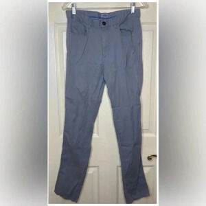Woman FAHERTY BRAND light Blue Slim Fit Cotton Linen Stretch Pants Sz 29